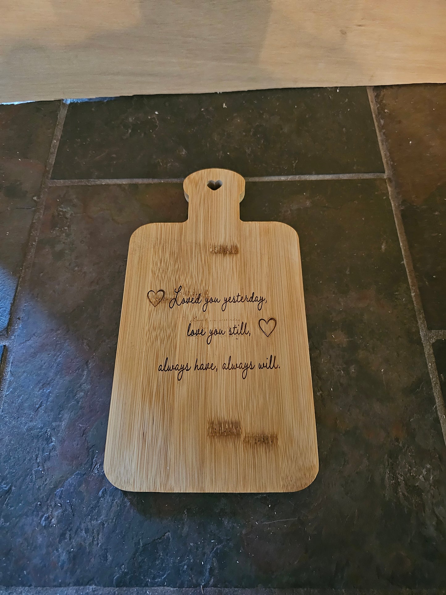 Heart Handle Bamboo cutting board